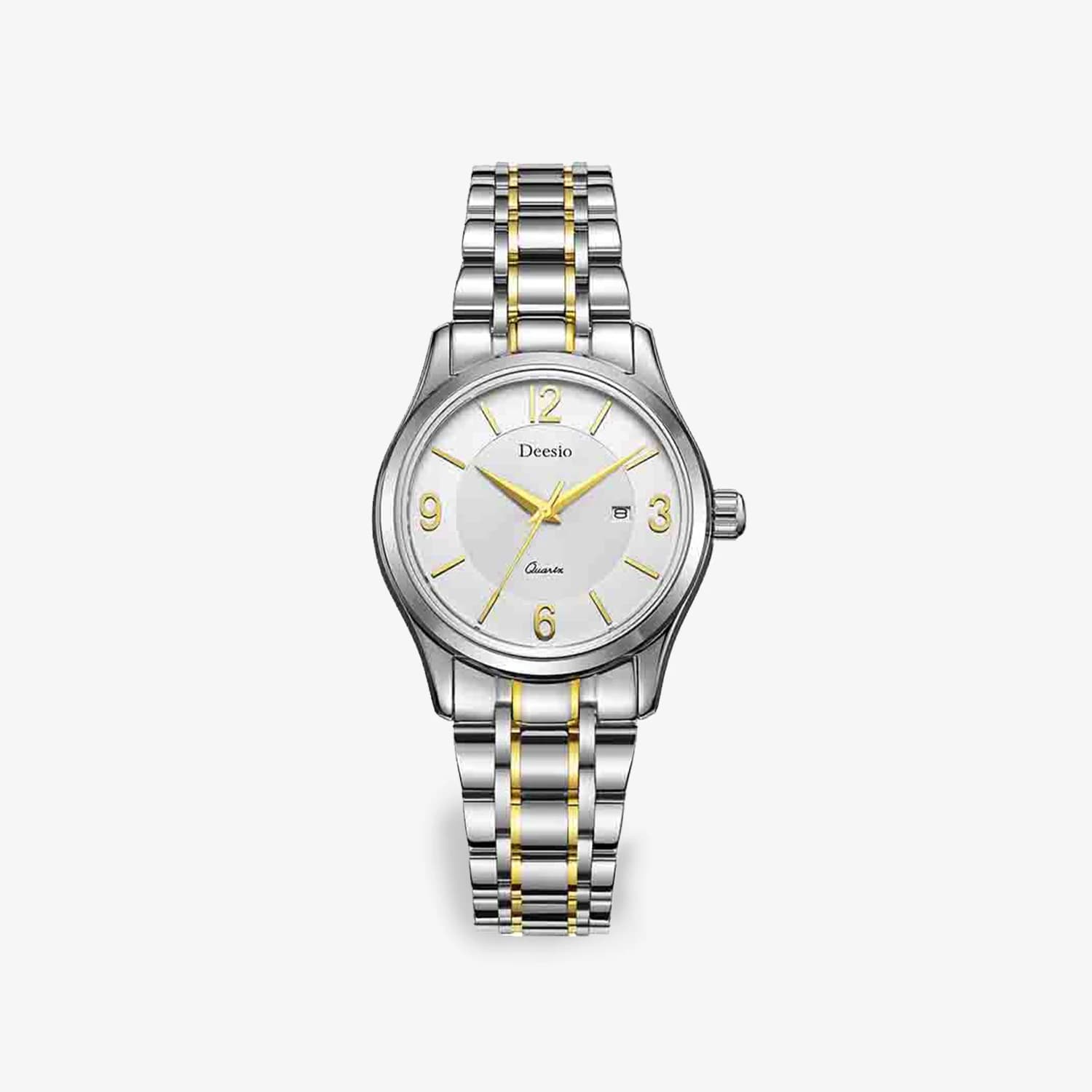 Deesio Men's Analog Quartz Watch, Stainless Steel Strap, Date Display, Classical Fashion Waterproof 50M, Business Gift For Men