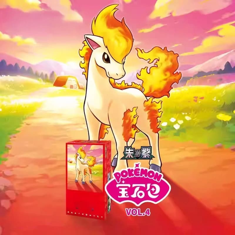 Disponibile - Busta Originale Pokémon Zhu & Purple Gem Vol.4 - Box da Collezione di Bustine Booster PTCG Cinese Semplificato con Ponyta - Regali