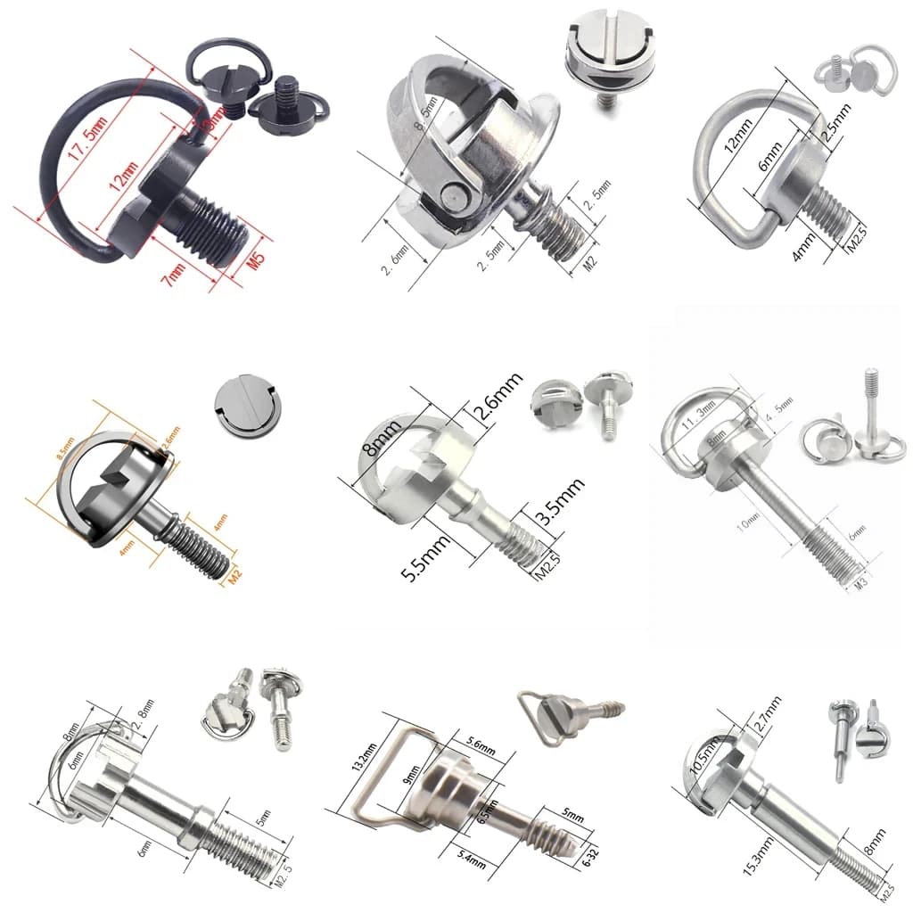 1pc M2 M2.5 M3 M5 vite di montaggio per fotocamera con anello a D in acciaio inossidabile vite adattatore per piastra a sgancio rapido per vite a ricircolo di sfere monopiede per treppiede