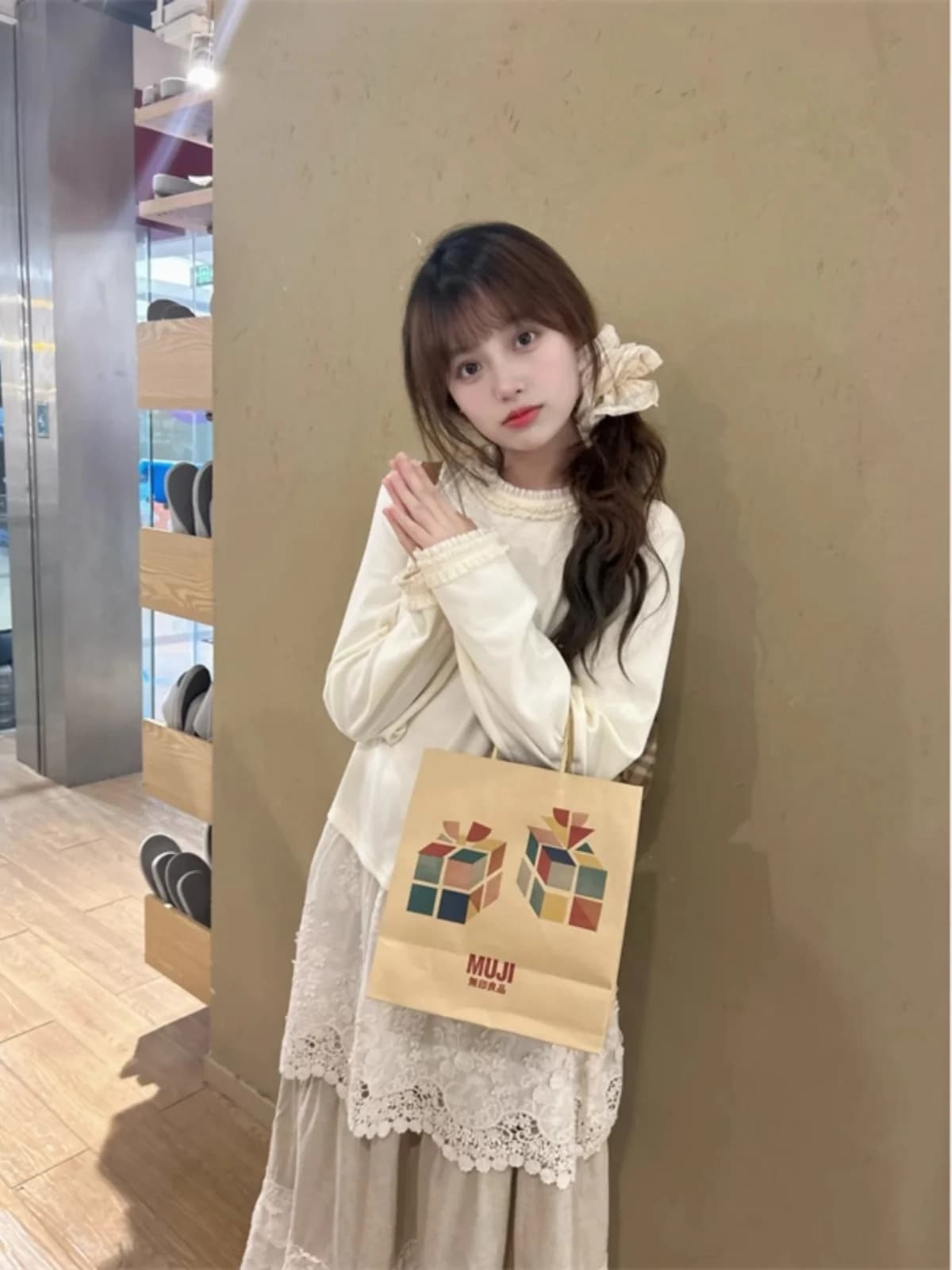 Lace Splice Slim Fit Long Sleeve T-Shirt Women's Spring New Style Inner Wear Base Shirt Layering Sweet Top Korean Style
