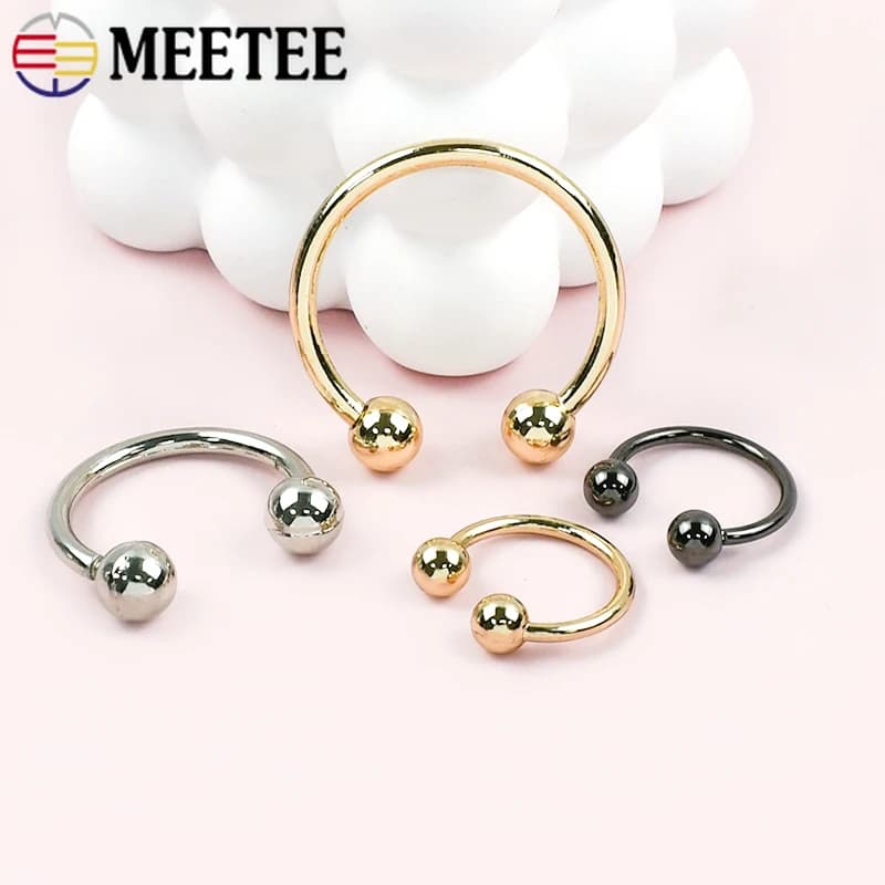 5 Pz Meetee 15-60mm Anelli a forma di U in metallo Fibbia Collare per vestiti Vite a doppia testa O Ring Chiusura Bikini Gancio Accessori hardware