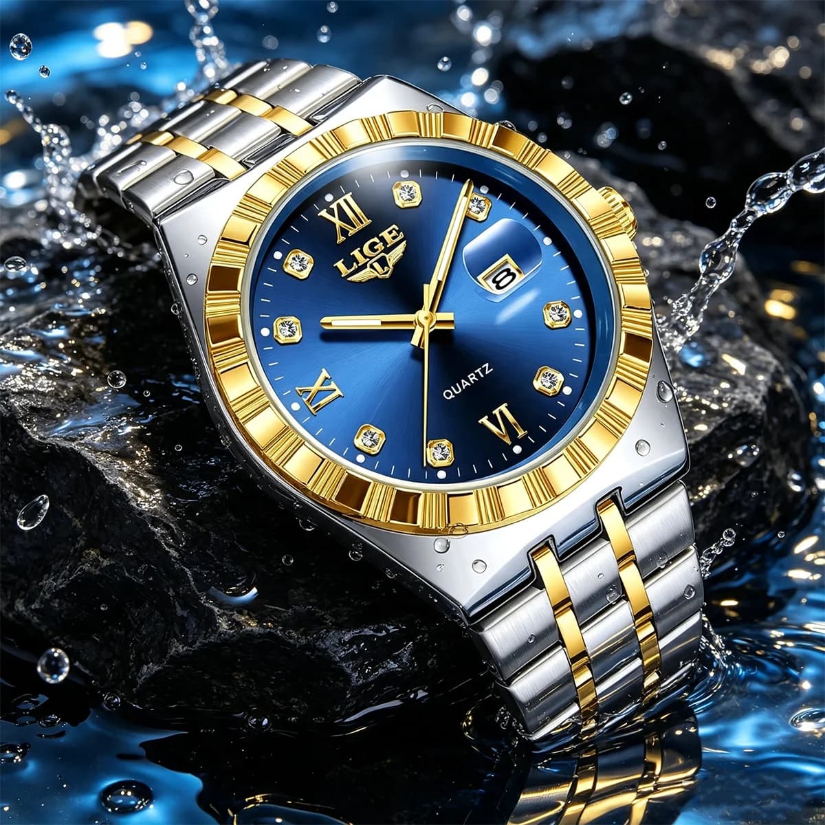 LIGE Business Men Watches Top Brand Luxury Casual Man Watches Waterproof Luminous Date Man Quartz Wristwatch Reloj Hombre+Box