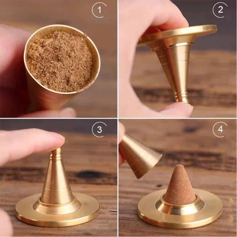 3 Pcs cono di incenso che fa strumento cono stampo di incenso, pressa di incenso fai da te riflusso cono di incenso che fa Kit cono di incenso stampo 87HA