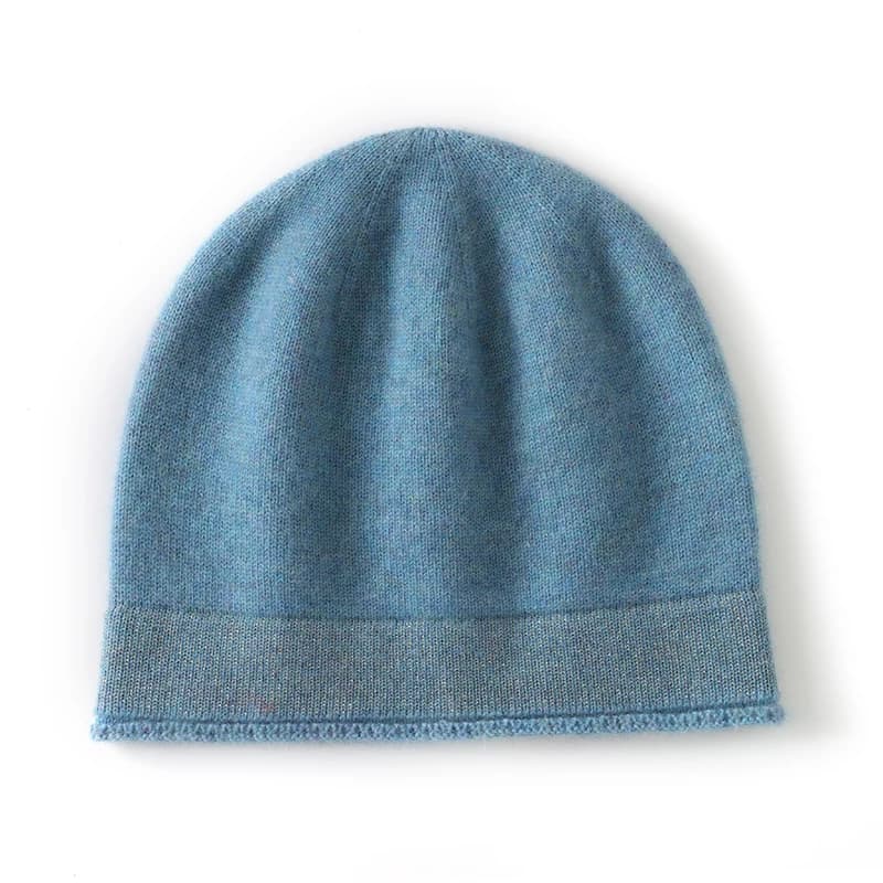 "Beanie invernale unisex in 100% cashmere - Berretto lavorato a maglia morbido e caldo per uomo e donna Cappello termico di lusso Elegante design con risvolto elasticizzato