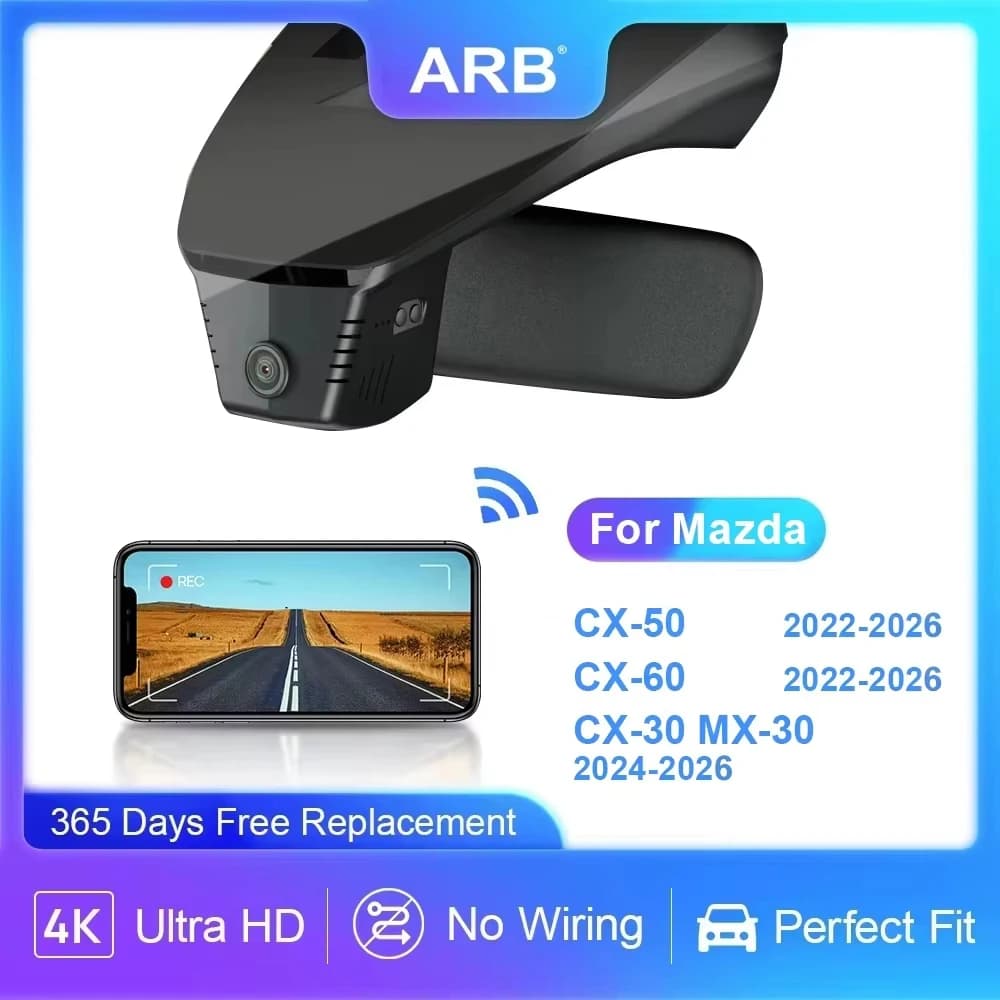 Telecamera da cruscotto 4K originale per Mazda CX-50 CX50 2022-2026, compatibile con CX-60 CX60 2022-2026 e CX-30 CX30 MX-30 MX30 2024-2025, DVR ARB