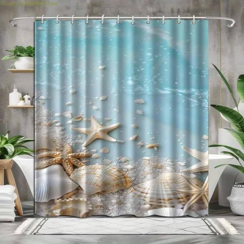 JIT1 pz con tenda da doccia con gancio, motivo semplice, fascia alta ed elegante, lavabile in lavatrice, adatta per bagno e finestre