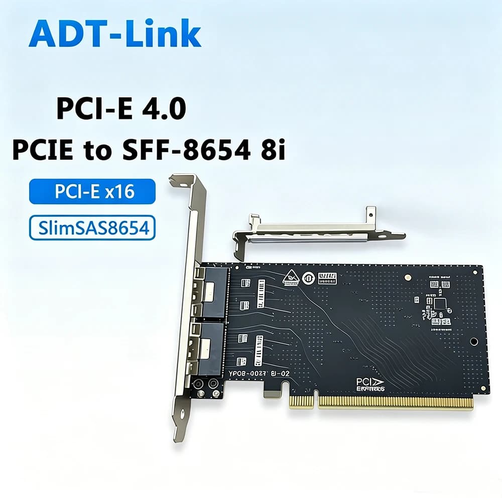 Scheda riser PCI-E a Sff-8654 8i PCIE 5.0 / 4.0 / 3.0 Scheda di estensione SlimSAS 8654 Scheda adattatore soluzione esterna per GPU SSD