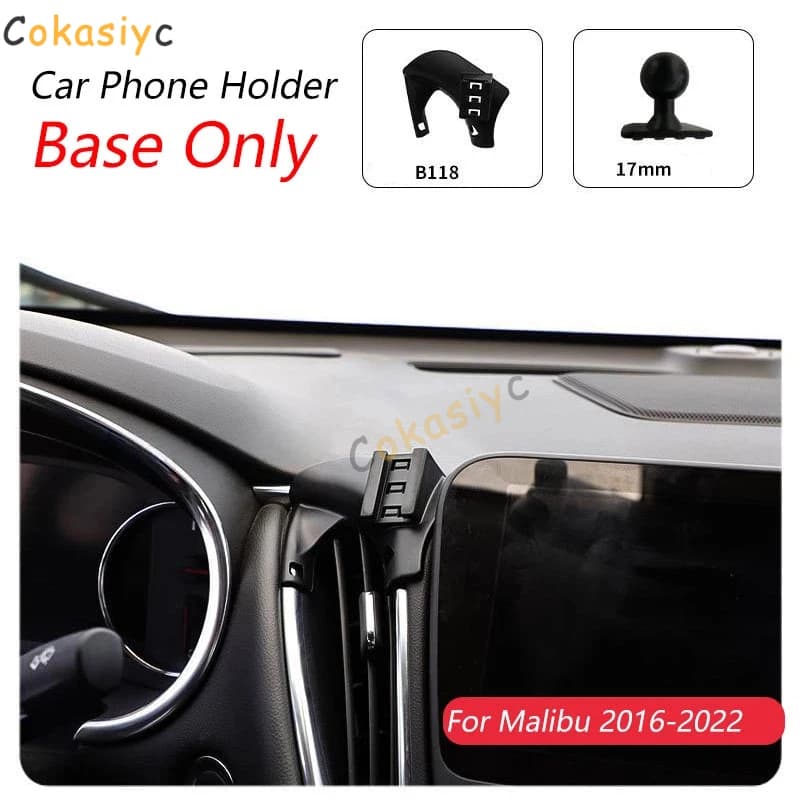 Supporto per Telefono Auto Specifico per Chevrolet Malibu 2016-2022, Base Fissa 17mm, Non Blocca l'Uscita dell'Aria, Accessori Interni