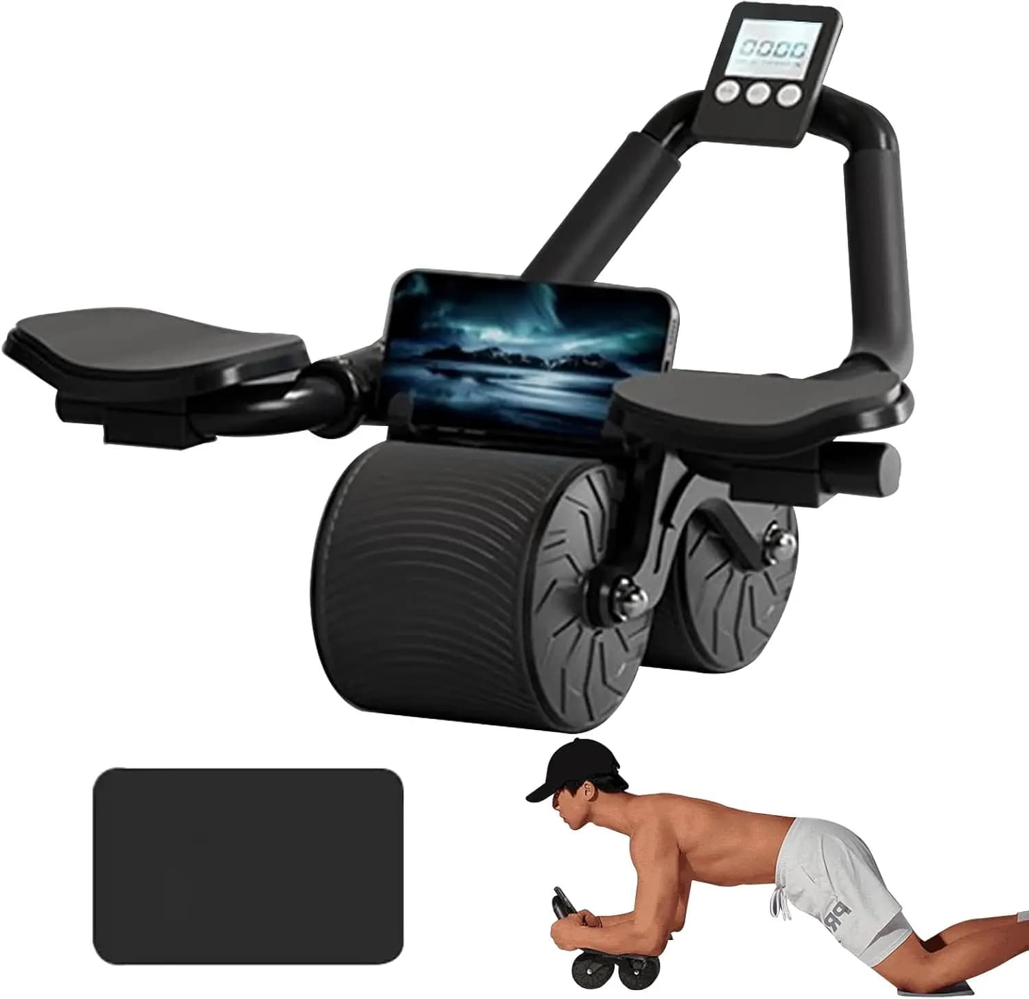 Elbow Support Automatic Rebound Abdominal Wheel,Ab Roller for Abdominal Exercise Machine,Dolly Core Strengthening Trainer Fitnes