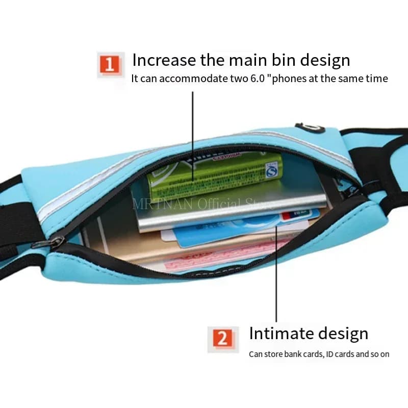 1PC Unisex Sports Running Bag Waist Belt Waist Support Gym Jogging Cycling - Waterproof Mobile Phone Case