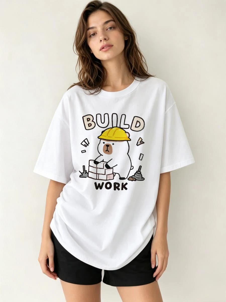 T Shirts Woman Cotton Oversize Summer Y2K Streetwear Graphic Vintage Clothing Alternative Crop Female Funny Letter Couples Daily