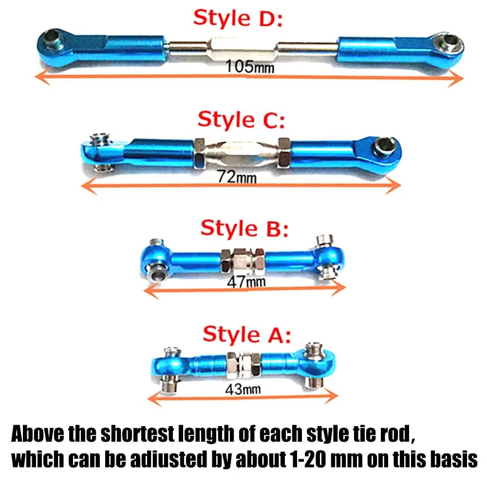 Asta dello sterzo CNC lavorato in lega di alluminio RC accoppiamento Servo Rod accessorio di ricambio per HSP 94111/94188 RC Car106017