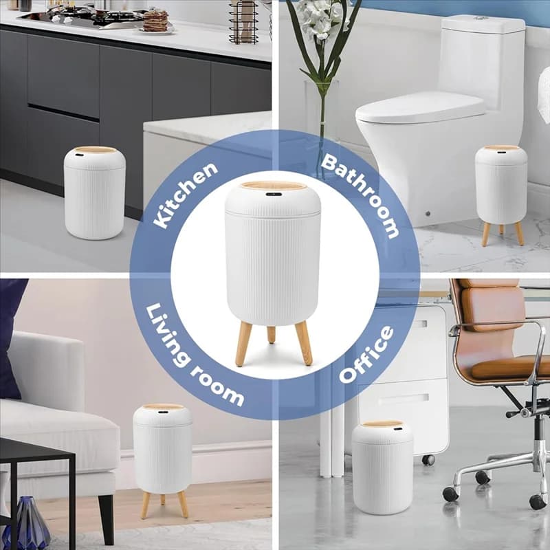 High Leg Round Smart Trash Bin Bin Box With Intelligent Detection Embedded Pressure Ring Belt Full Recognition, No Dead Angle- Y48A