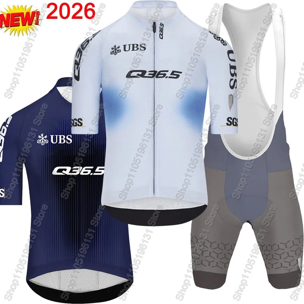 Q36.5 Team 2026 Men's Bike Clothing Men T-shirts Racing Bike Complete Shorts with Bretelle MTB Ropa Maillot