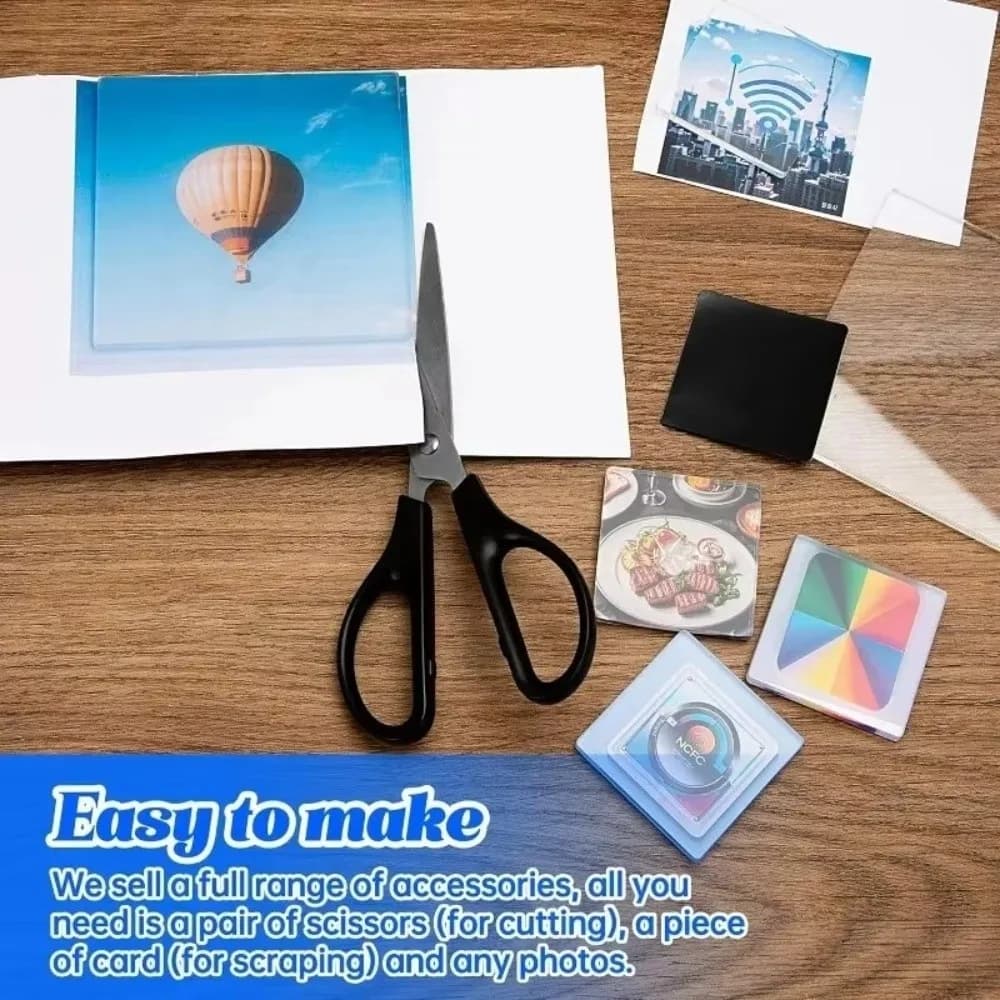 10pcs Gifts Clear DIY Fridge Magnet Kit Handmade Home Office Display Transparent Photo Magnets Acrylic Magnetic Tiles