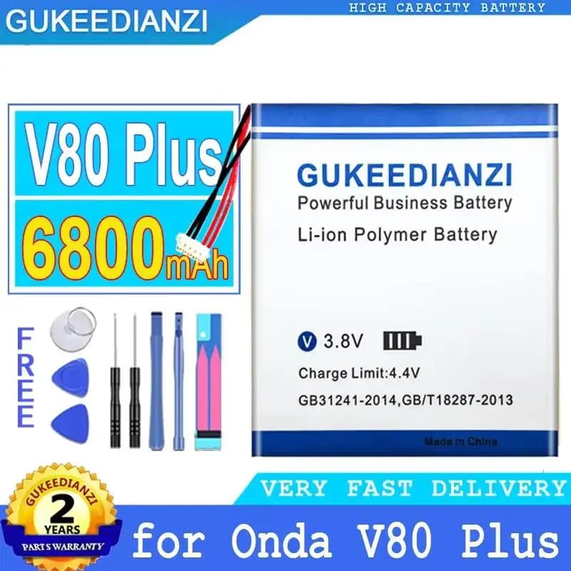 Batteria di ricambio premium ad alta efficienza per tablet Onda V80 Plus OC801 OI100 V80SE OI101 con connettore a 5 fili da 6800 mAh