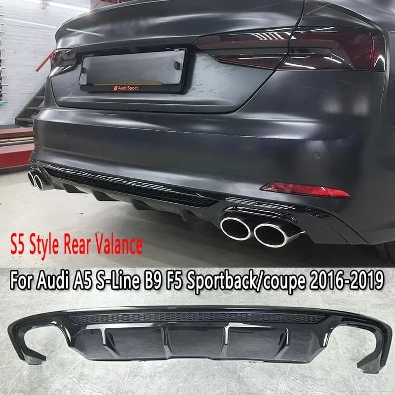 For Audi A5 S-Line B9 F5 2016-2019 Sportback/Coupé Rear Mantovana Diffuser Bodykit S5 Style Rear bumper Spoiler Tuning