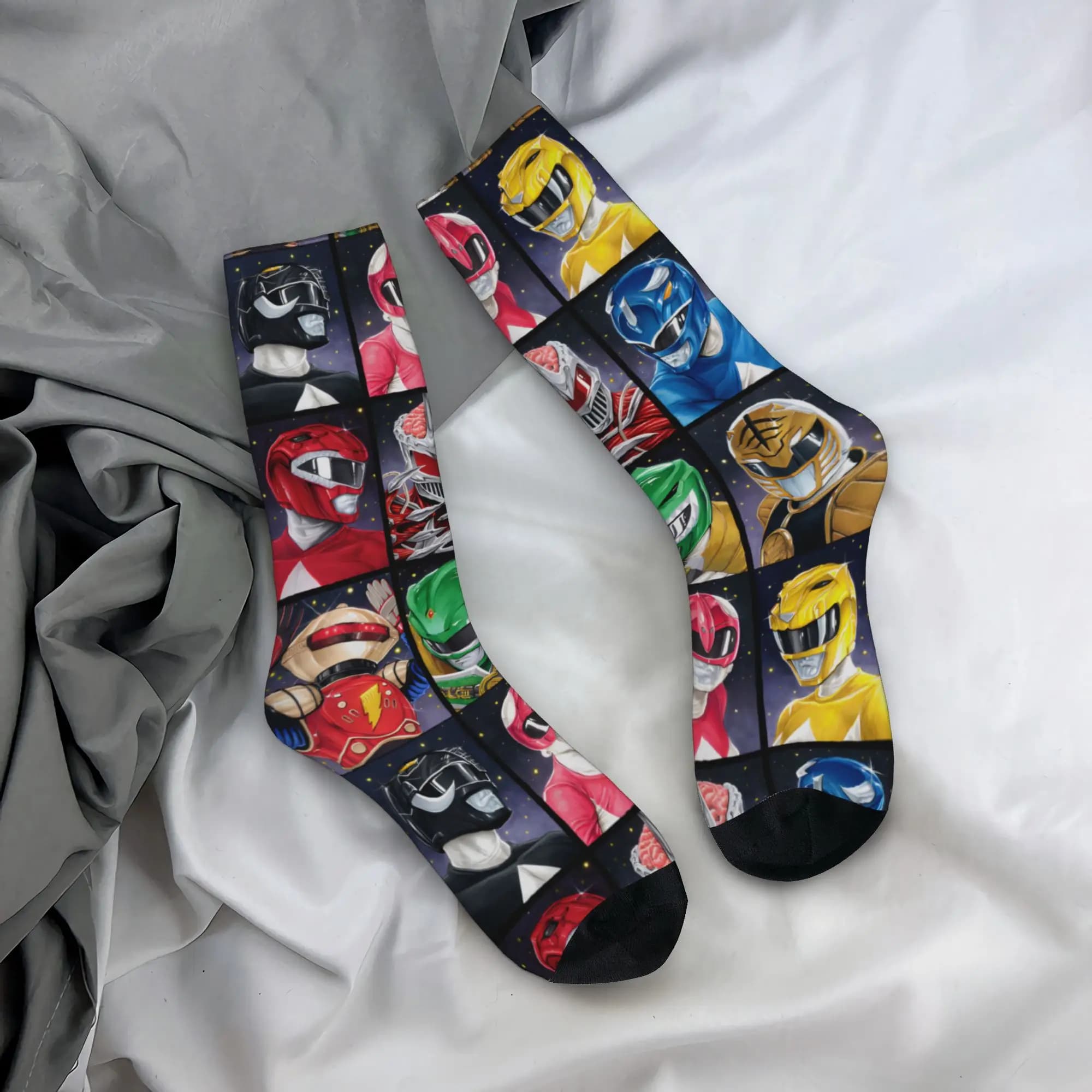 Power R-Ranger 90s Socks Men's Women's Polyester Funny Happy Socks Novelty Spring Summer Autumn Winter Middle Tube Socks Gifts