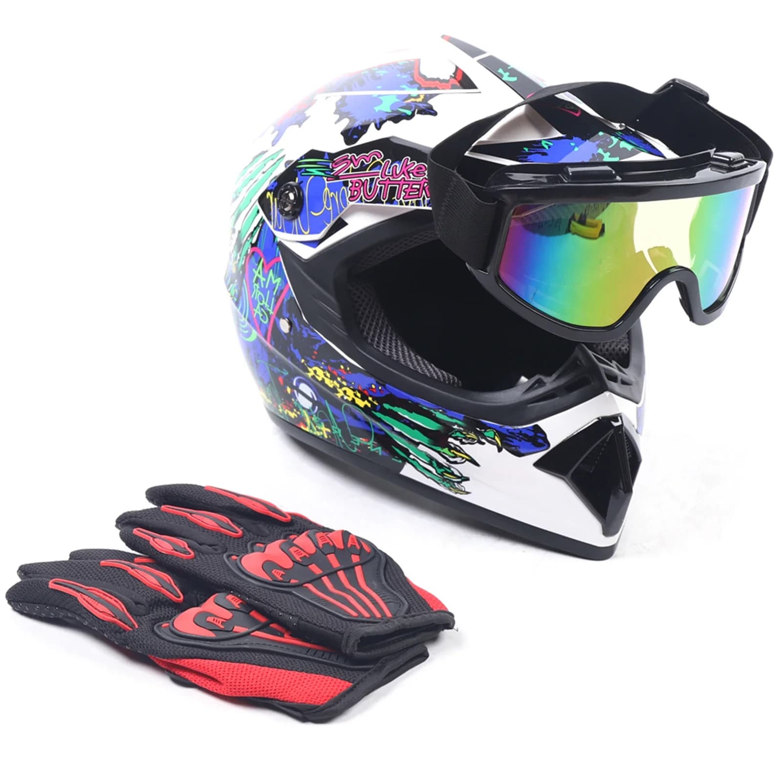 Casco da motocross unisex ben ventilato Motocross ATV MX BMX Dirt Bike Racing Off Road DOT Sicurezza Standard Resistenza agli urti