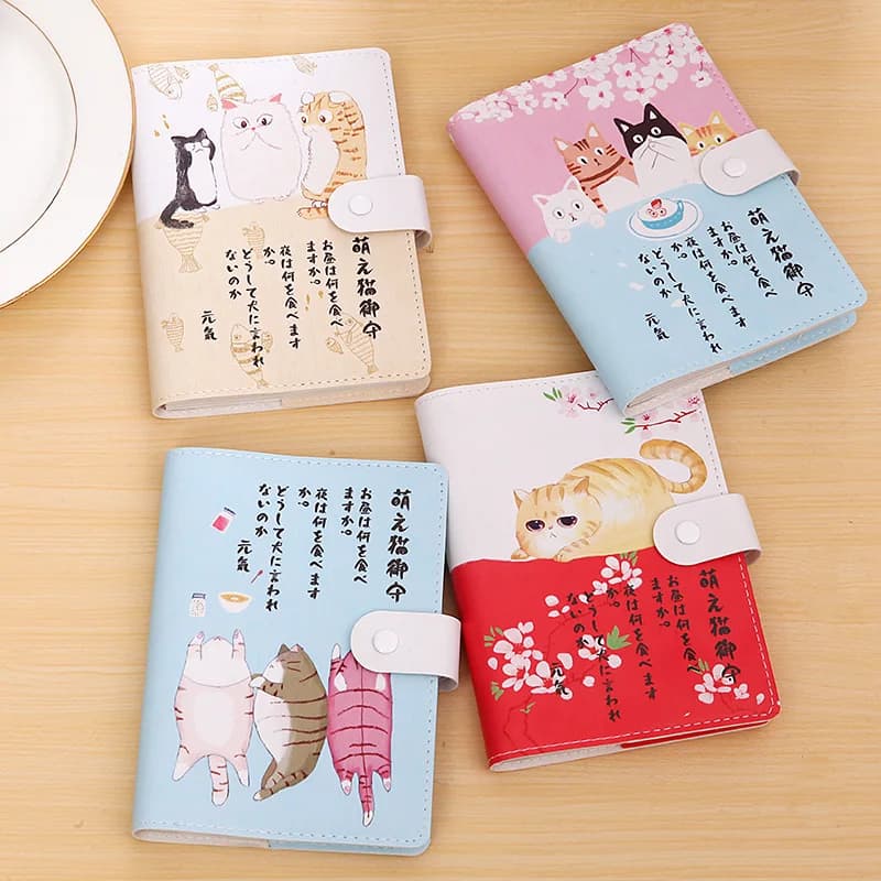 Quaderno in Pelle Stile Giapponese Kawaii, Pagine Colorate, Sketchbook, Diario per Graffiti, Agenda, Blocco Note A6