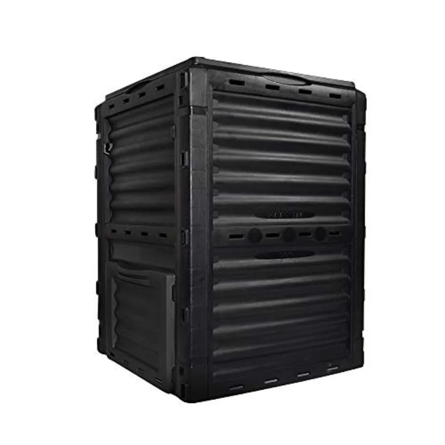 Compostiera Statica da 300L (80 Galloni) - Compostiera da Esterno Robusta con Sportello di Facile Accesso, Sistema di Aerazione Efficiente