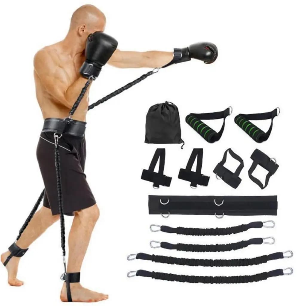 Set of 12 Resistance Elastic Faxes, 4 Resistance Bands, Adjustable