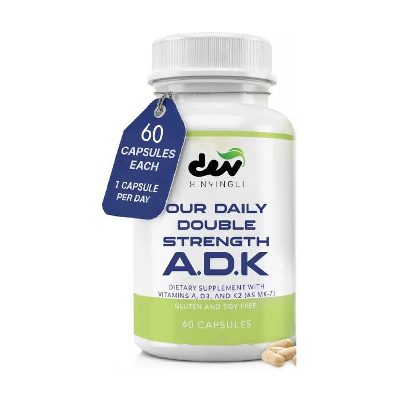 Integratori ADK - Vitamine A, D3 e K2 (come MK7), Supporto per Ossa e Sistema Immunitario - Contiene Ingredienti Non OGM, Senza Glutine