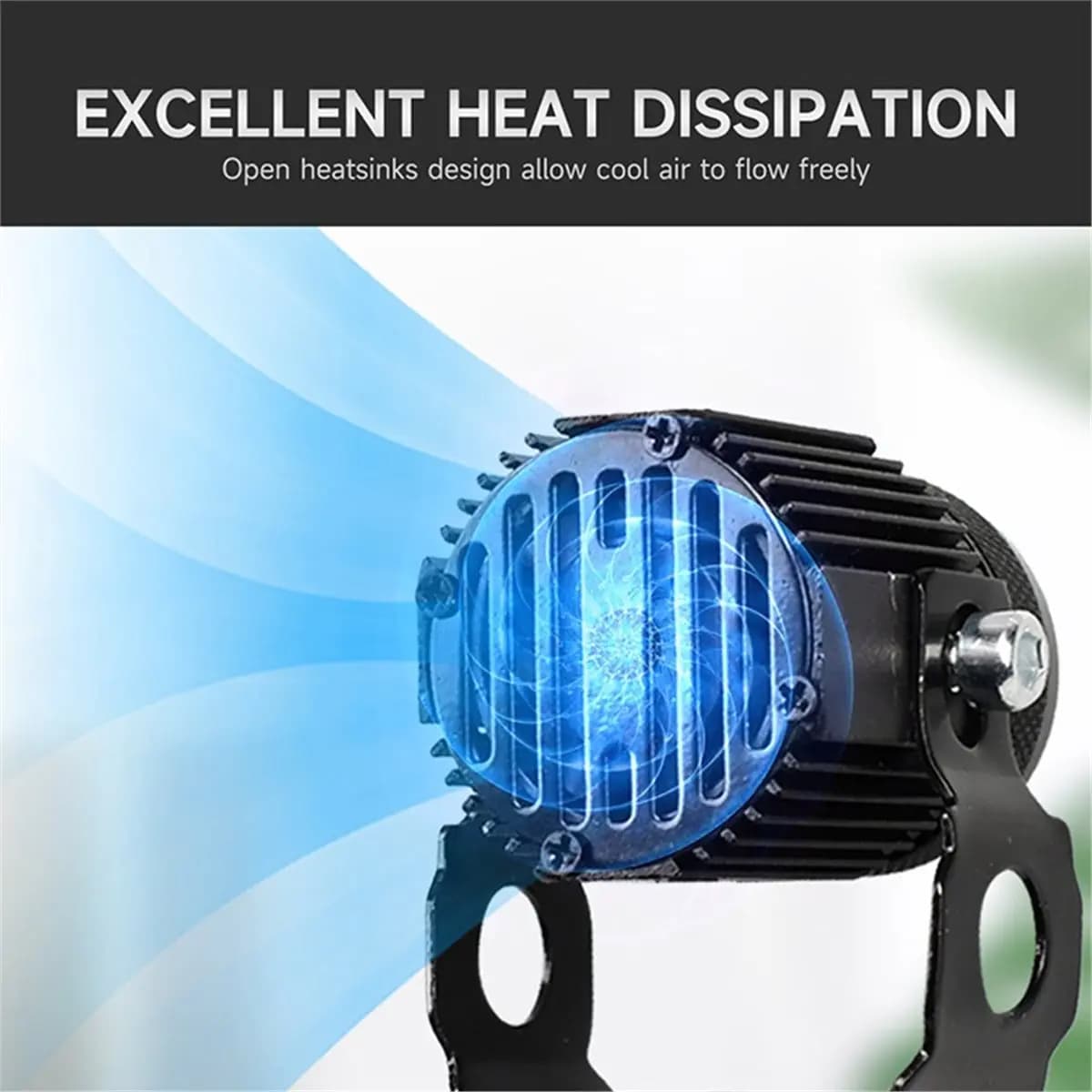 HGHO 2 Pcs Mini Driving Light with Fan Dual Color Motorcycle Auxiliary Light Nighttime Electric Vehicle Light