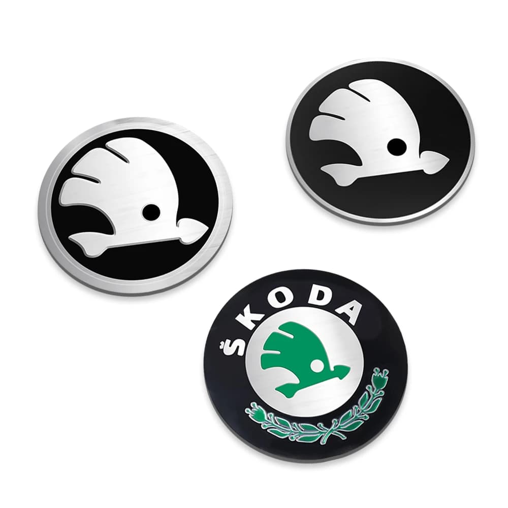 4 Pieces Auto Wheel Cover 56/60/65/68MM for Skoda Octavia Rapid Fabia Superb Kodiaq Scala Karoq Kamiq VII Wall decal Copricerchio