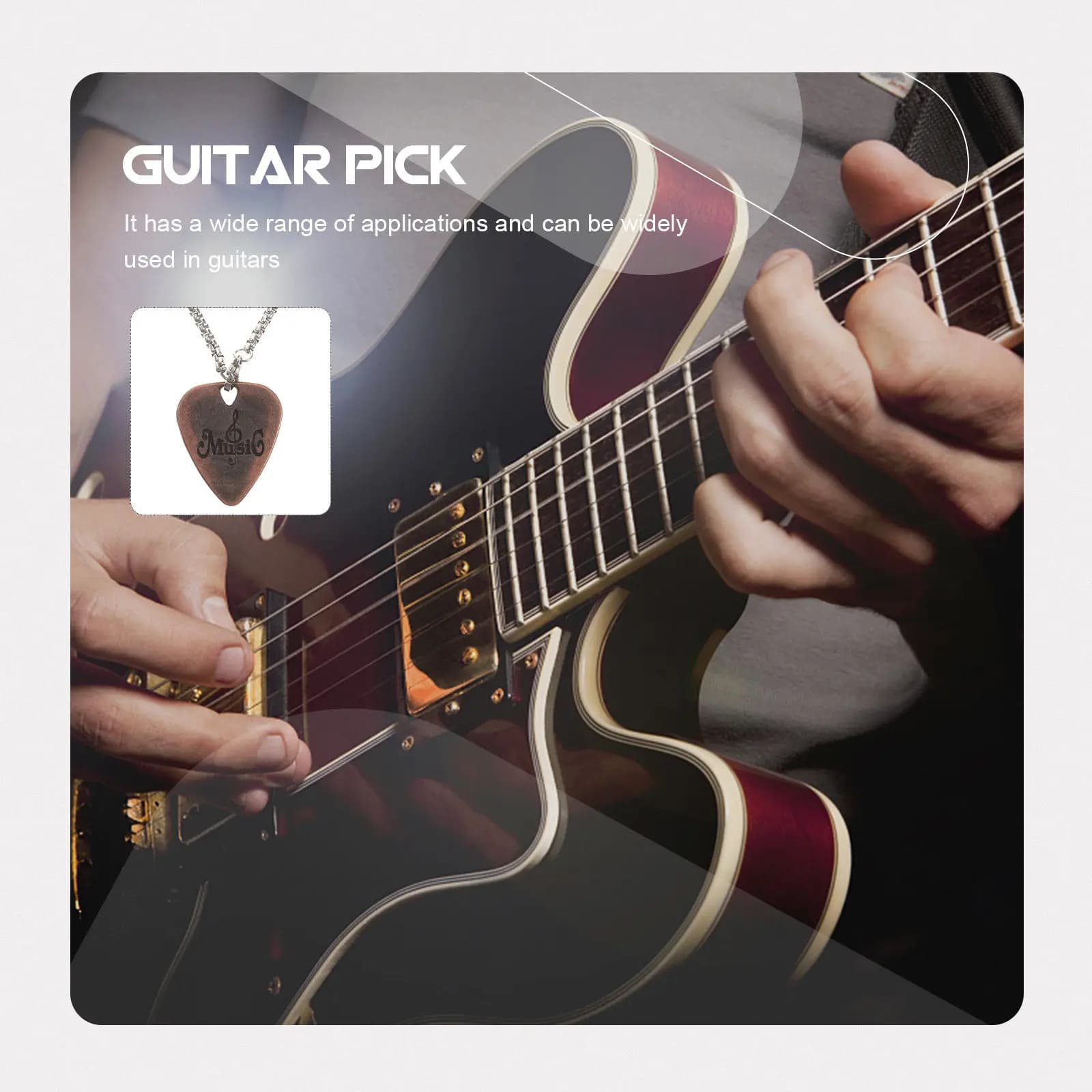 1Set Professional Grade Zine-Alloy Guitar Pick Humanized Contour Shape Enhanced Sound Control Portable Music Instrument Pick