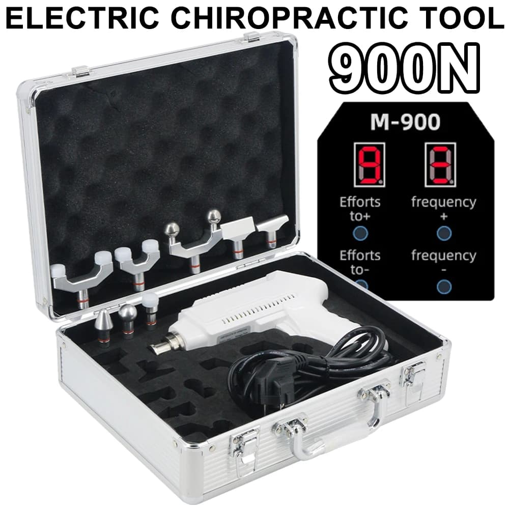Portable Tool for Chiropractics, Adjustable Impulse Cervical Massage, Electric Gun for Correction 900N