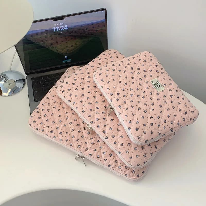 Custodia protettiva per laptop trapuntata con custodia floreale per laptop per tablet portatile da 11-15 pollici