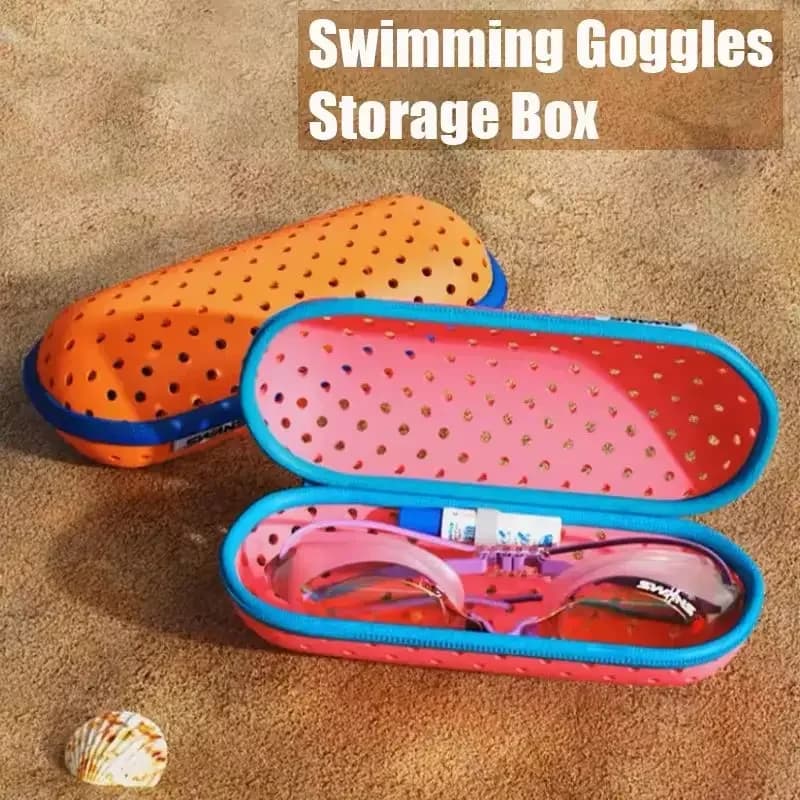 Swim goggles swim glasses box elastic mesh holder protective cover for swimming goggles with hinge exhaust
