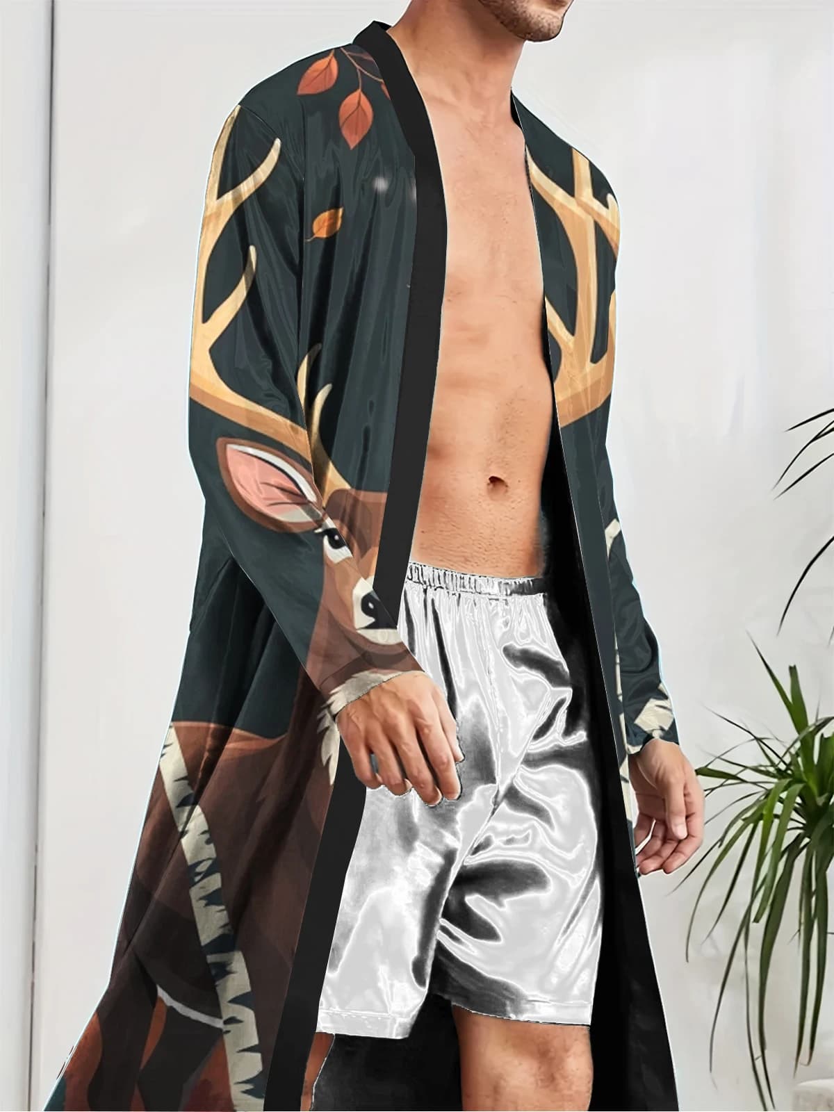 1pcs Men's Robes 2026 Spring/Summer Sleepwear Bathrobe man Funny pajamas 3D Printed dressing gown Breathable Bathrobe Graphic