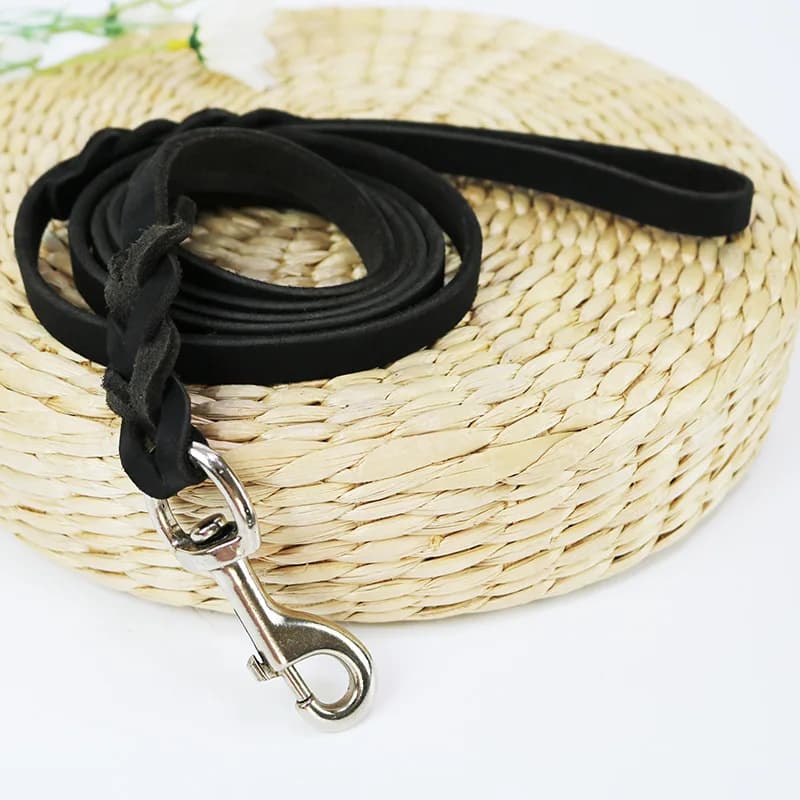 Guinzaglio per cani in vera pelle 1,2-2,1 m con gancio per addestramento a piedi per animali domestici Colori marrone nero Adatto per pastori di medie dimensioni Grigio