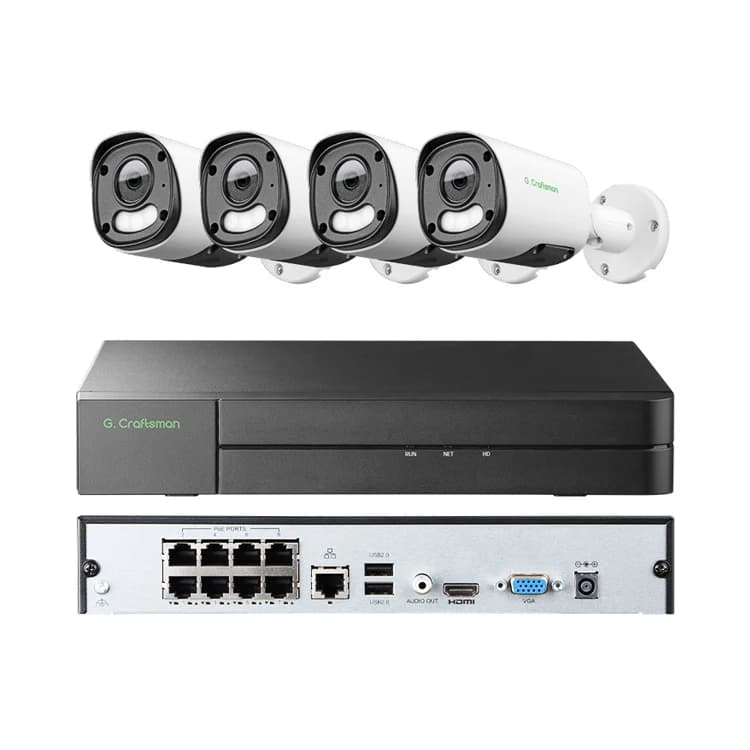 2026 GAU-YUFD-M8SS-K4 Gcraftsman 4K 8MP ColorVU Sistema di Telecamere di Sicurezza IP POE con Visione Notturna a Doppia Luce, Kit NVR