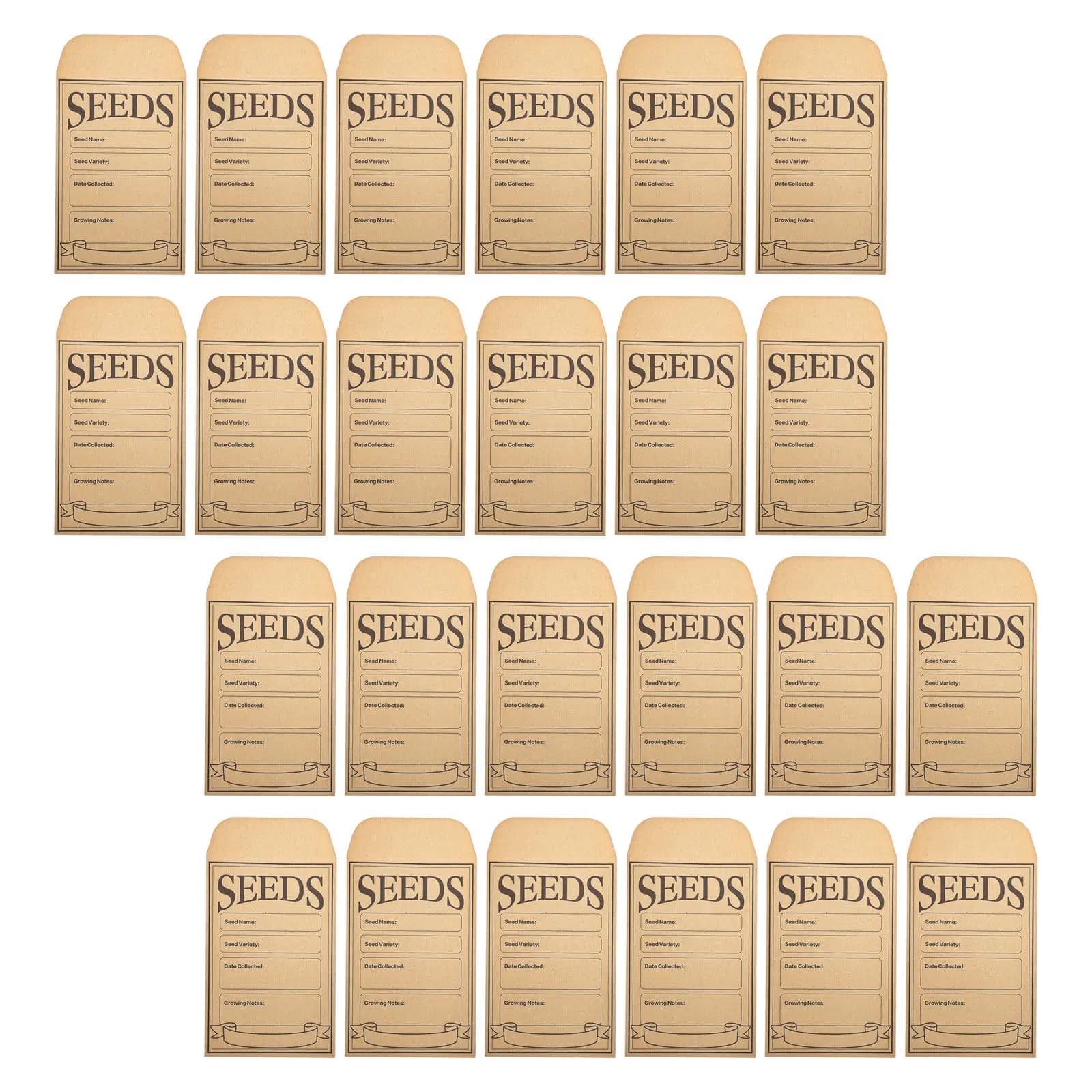 50Pcs Seed Envelope Kraft Paper Mini Seed Saving Packets Self Adhesive for Flower vegetable Coin Storage Small Paper