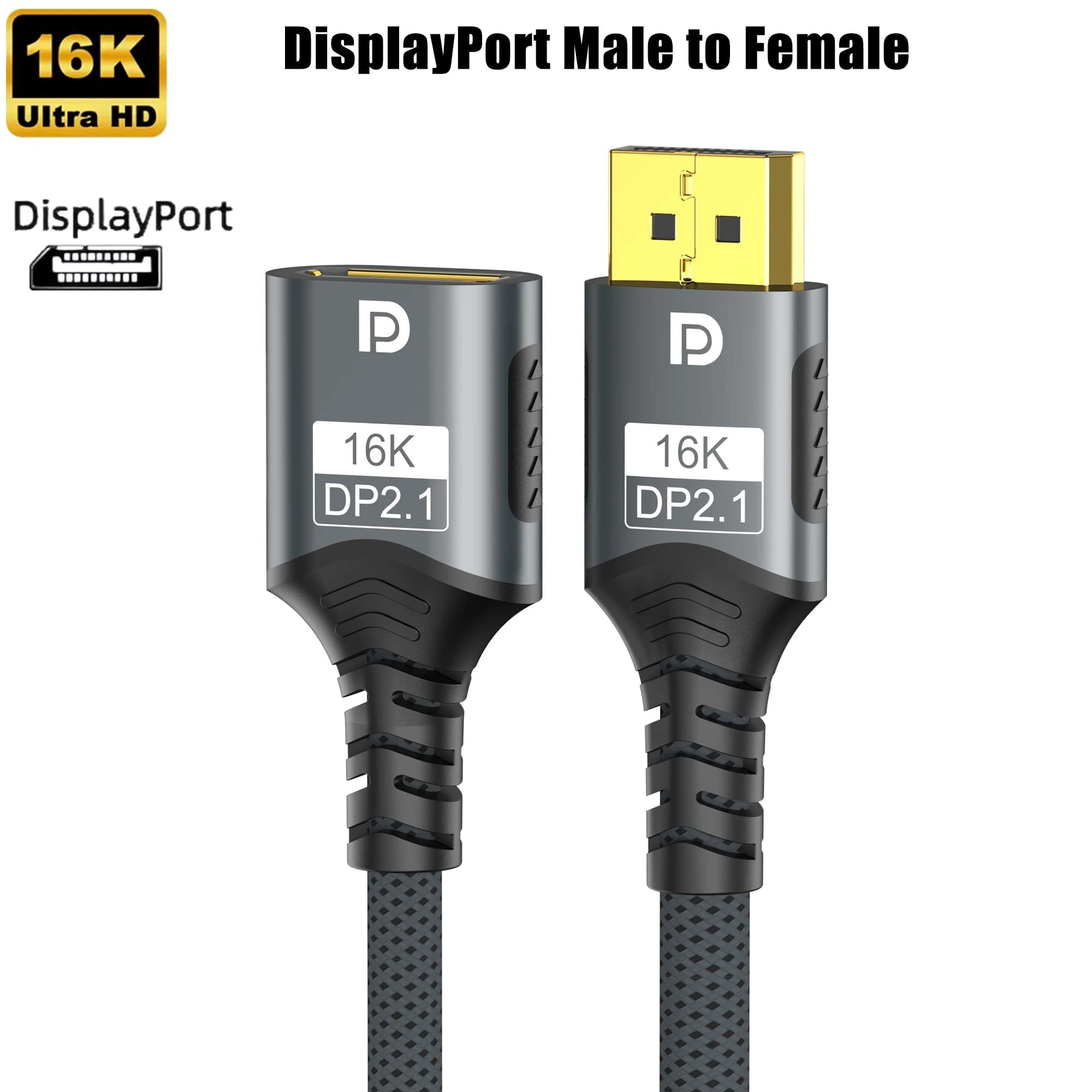 Cavo di prolunga DisplayPort 2.1 54 Gbps 16K Velocità di aggiornamento elevata 8K@60Hz 4K@240Hz 2K@360Hz per PC TV Monitor portatile Estensore DP 2.1