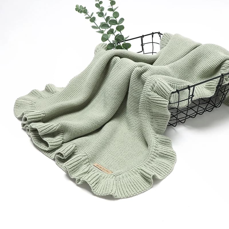 Coperte per bambini lavorate a maglia per neonati ragazzi culla biancheria da letto trapunta per ragazze plaid 90 * 70 cm passeggino neonato fasce ordito moda volant solidi
