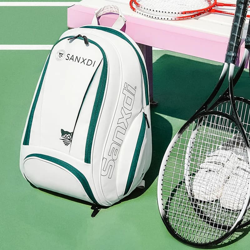 Women's Badminton Tennis Satin Backpack Durable 2 PU Squash De Padel Tennis Satin Bag with Shoe Bag Sports Bag