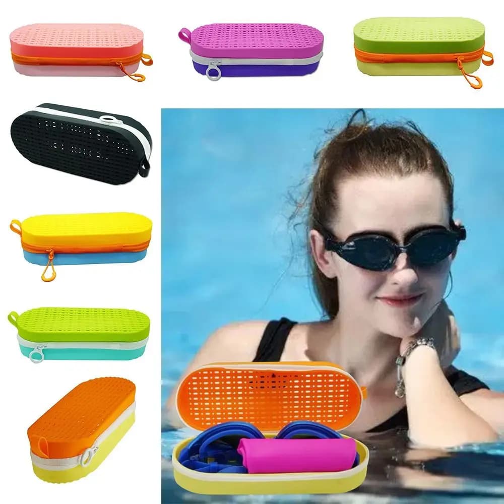 Silicone Swimming Goggles Storage Box Soft Protective Cover Glasses Box Breathable Swimming Equipment Reading Eyewear Case