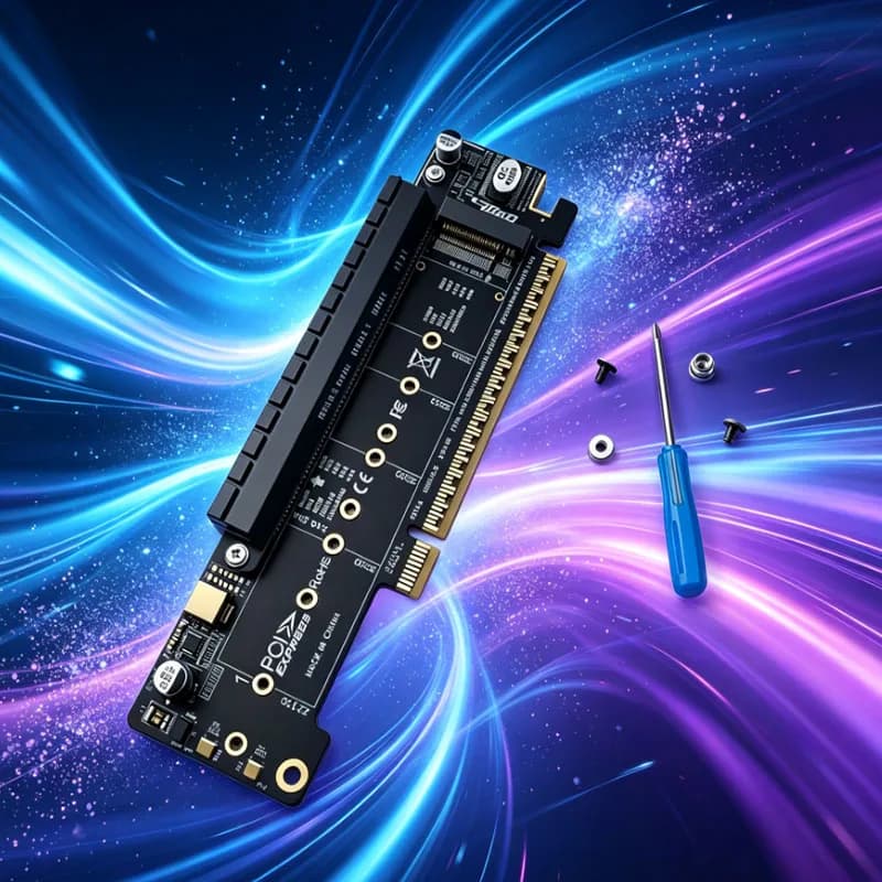 Adattatore Splitter PCIe X16 a X8+X4+X4, Scheda PCIE 4.0 con Porte di Ingresso M.2 NVMe x2, Supporta SSD NVMe 2280/2260/2242/2230