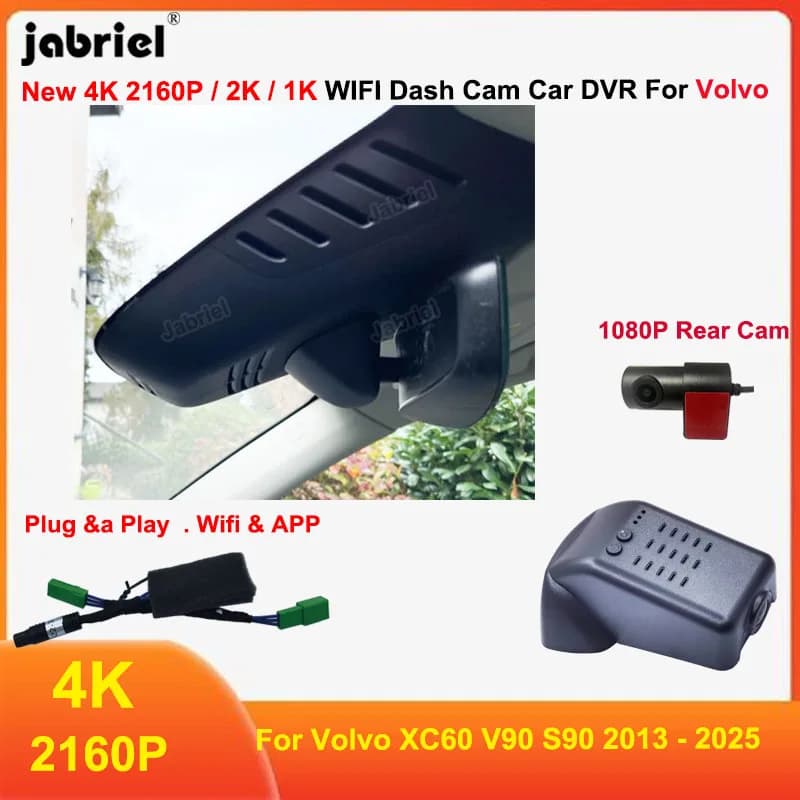 Plug and Play 4K Wifi Car DVR Dash Cam Camera for Volvo XC60 XC70 V60 V70 S60 S80 2010 2012 2013 2015 2016 2017 2018