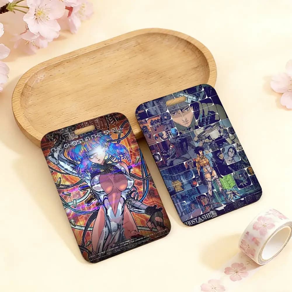 Porta badge Anime G-Ghost In The Shell con cordino, custodia per carte di credito per bambini, laccetto da collo, porta tessere identificative, regalo