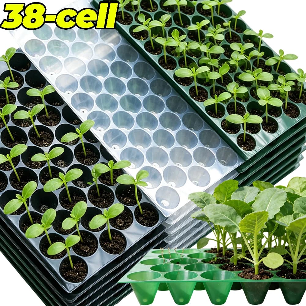 Vaso da vivaio per propagazione a 32 celle, vaso per germinazione, vaso per piante e fiori, vassoio per sementi da giardino con fori di drenaggio