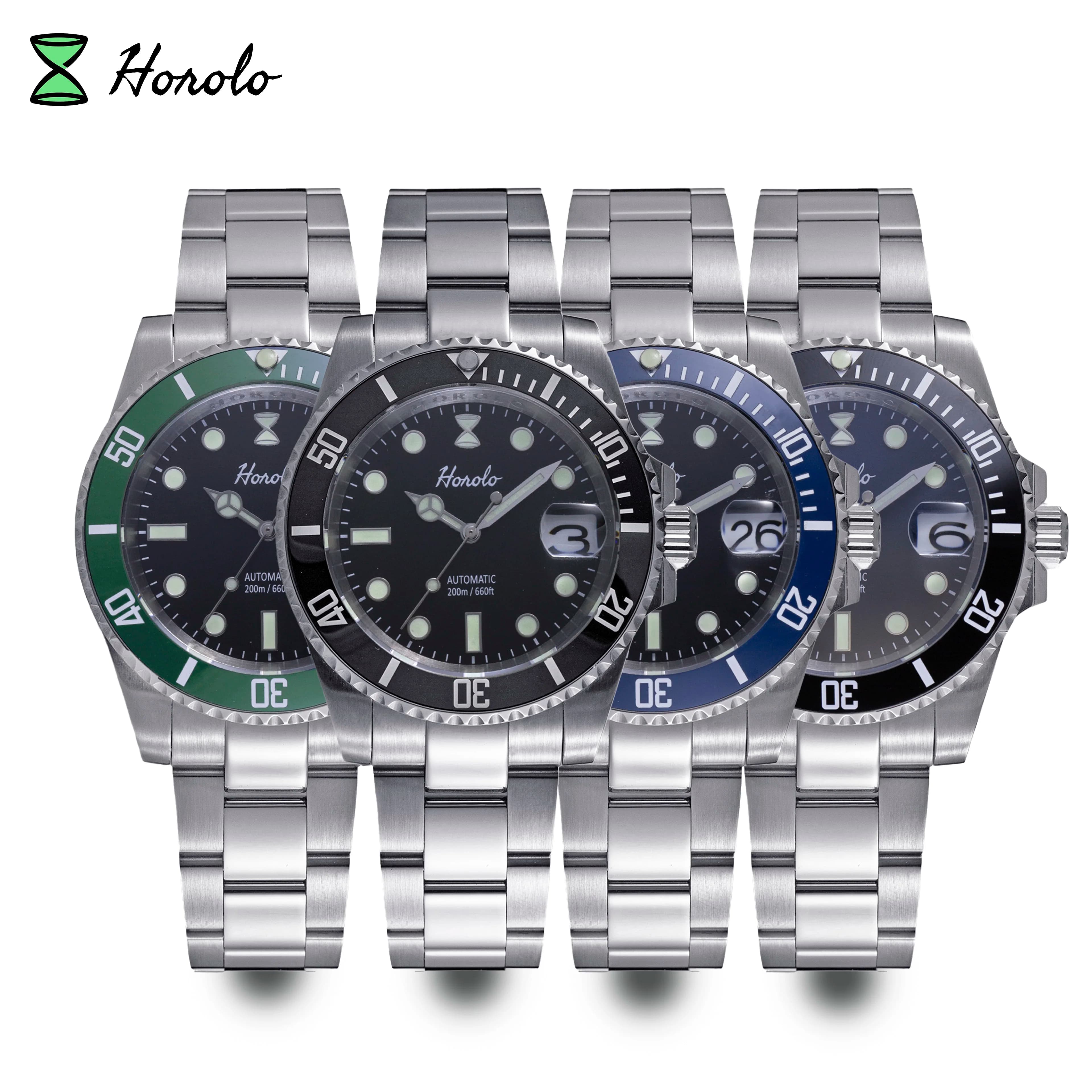 Horolo Luxury Luminous Watches With Water Resistance Stainless Steel Automatic Movement Mechanical Watches Men's Watch