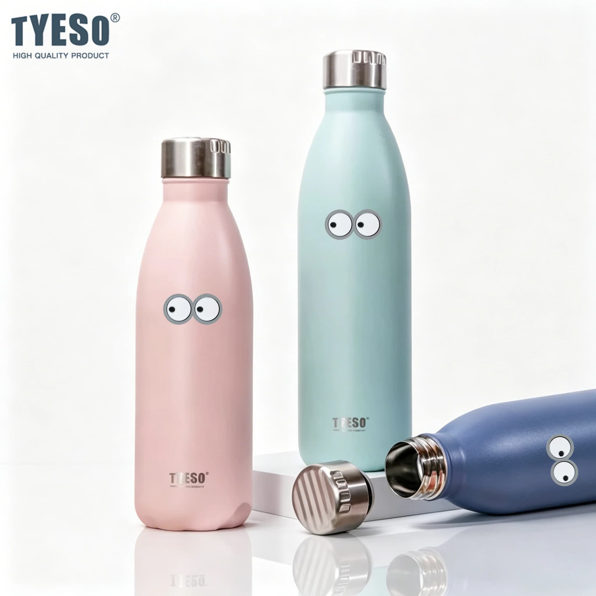 Borraccia Termica Tyeso 1000ml in Acciaio Inox 304 con Adesivo a Forma di Cola, Bottiglia Sportiva Isolata Sottovuoto, Tazza Termica Portatile per Bicicletta