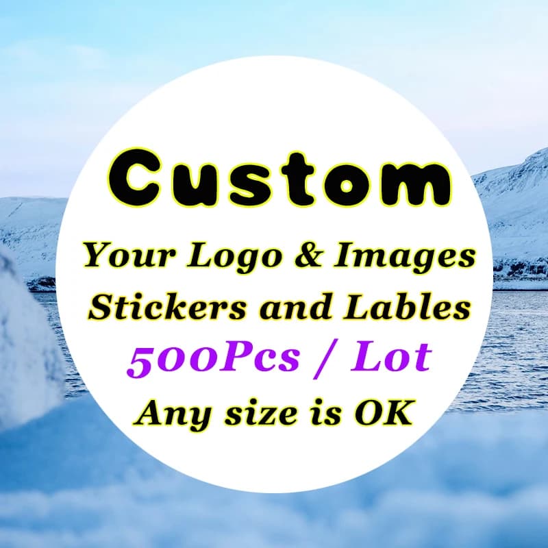 500pcs/Lot Custom Square Stickers Custom Logo Labels Waterproof Personal Design Stickers for Wedding Company Logo Gift Packaging