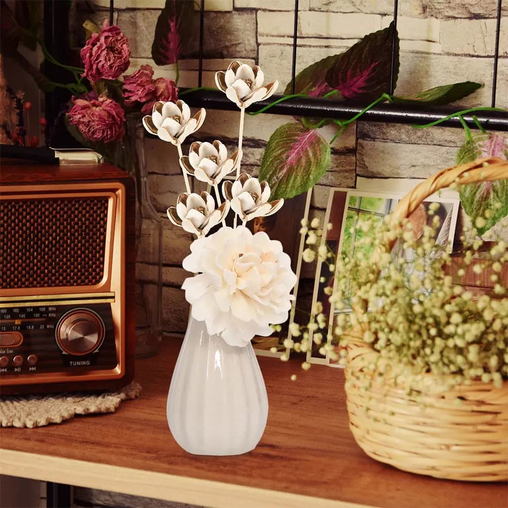 6 Pezzi Bastoncini Diffusori di Fragranza, Fiori Artificiali in Legno per Decorazione Casa, Profumatore per Ambienti