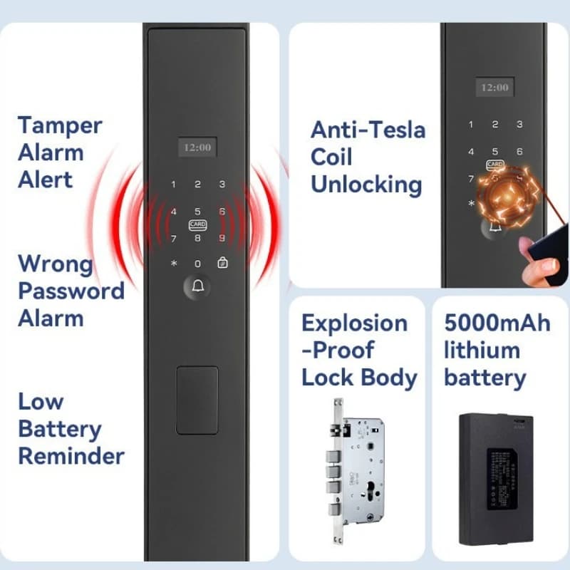 Face Recognition Smart Lock Automatic Cat Eye Fingerprint Password IC Card Integrated Anti-theft Door Lock